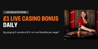 £1 Bonus on Live Roulette