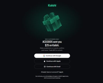 Screenshot showing how to sign up using Kalshi promo code