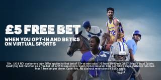 £5 Free Bet when you Bet £5 on Virtual Sports