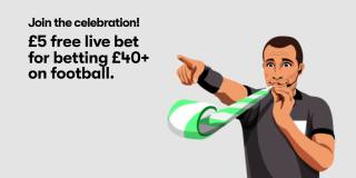 £5 Free Live Bet for Betting £40+ on Football