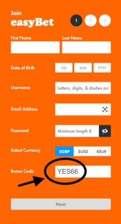 easyBet Sign Up Offer Bet £30 Get £66