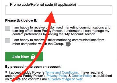 paddy power promo codes existing customers no deposit