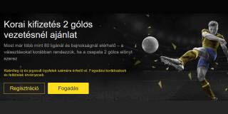 Korai kifizetés 2 gólos vezetésnél ajánlat