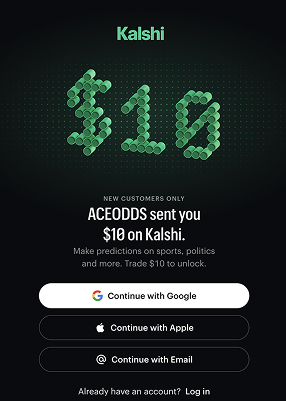 Screenshot showing how to sign up using Kalshi promo code ACEODDS