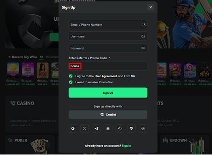 BC.Game Bonus Code India Registration