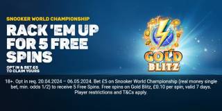 Bet £5 on Snooker to get 5 Free Spins