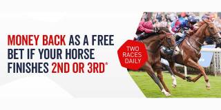 Money Back as a Free Bet if your Horse Finishes 2nd or 3rd