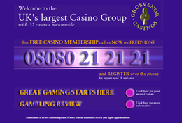 2001 Grosvenor Casino Homepage