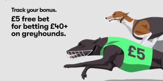 £5 Free Bet for betting £40+ on Greyhounds